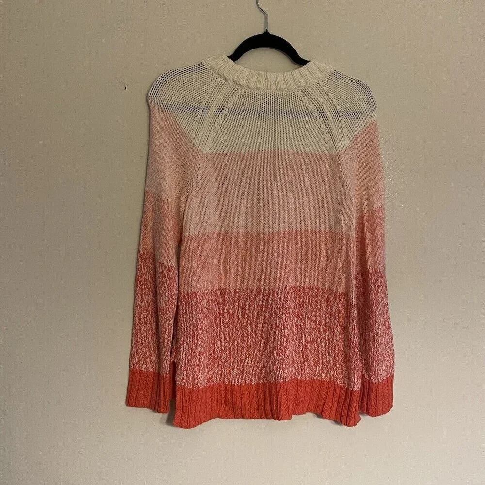 Aerie Women S Ombre Stripe Raglan Sleeves Relaxed Fit Heathered Crew Sweater